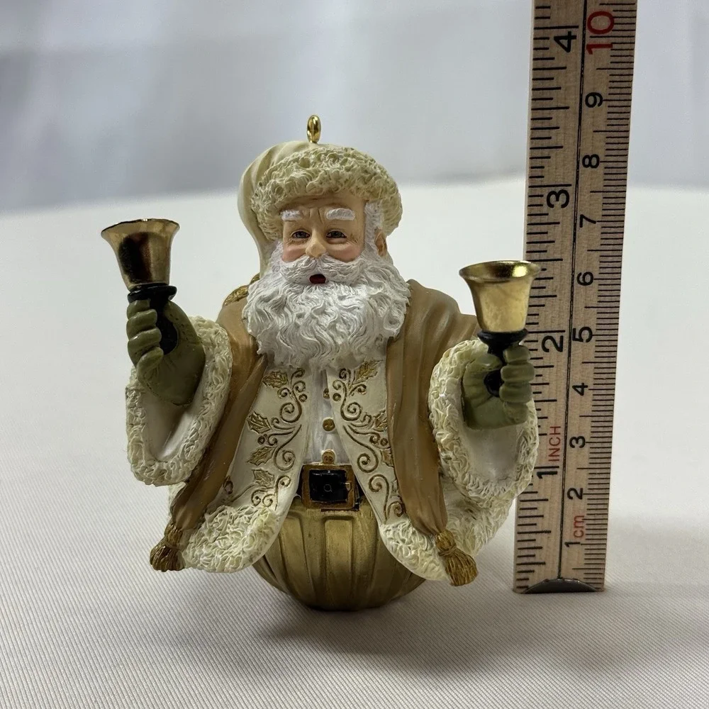 Vintage Hallmark Santa‎ gold Bell 2004 ornament Xmas holiday tree home decor